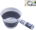 XBLDMJY Water Dipper,Folding Bath Ladle，Plastic Water Scoop for Travel, Tabo, Used In Kitchen, Garden, Bathroom(Grey)