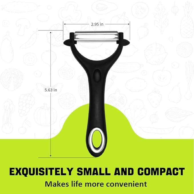 4 Pack Vegetable Potato Peeler for Kitchen,Ergonomic Soft-Touch Handle-Black (Black, 4 Pack)