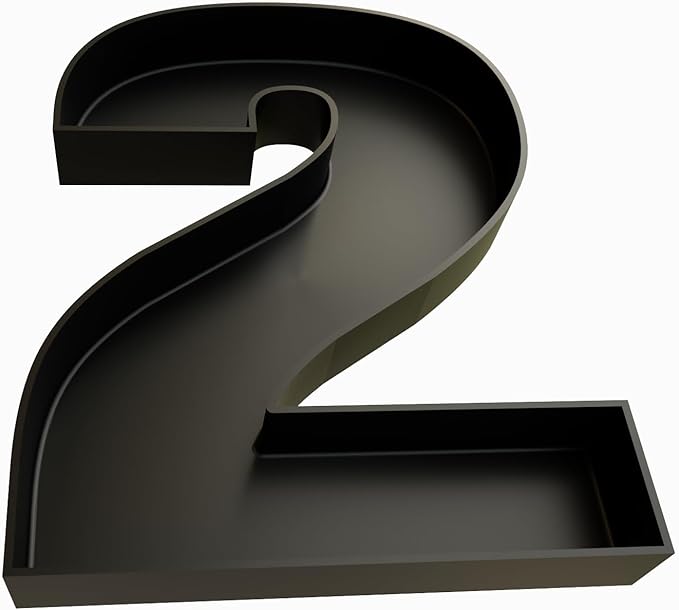 Hard Plastic Reusable Fillable Letters Numbers Serving Trays for Party Decoration (2, Black)