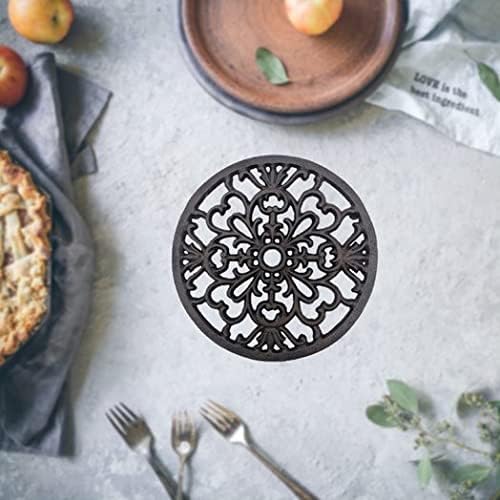 Comfy Hour Antique and Vintage Collection Cast Iron Round Trivet 7" D Black
