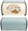 aqxreight Bread Box for Kitchen Storage Large Metal Container Holds Multiple Loaves Compatible with Most Bread Sizes in Blue