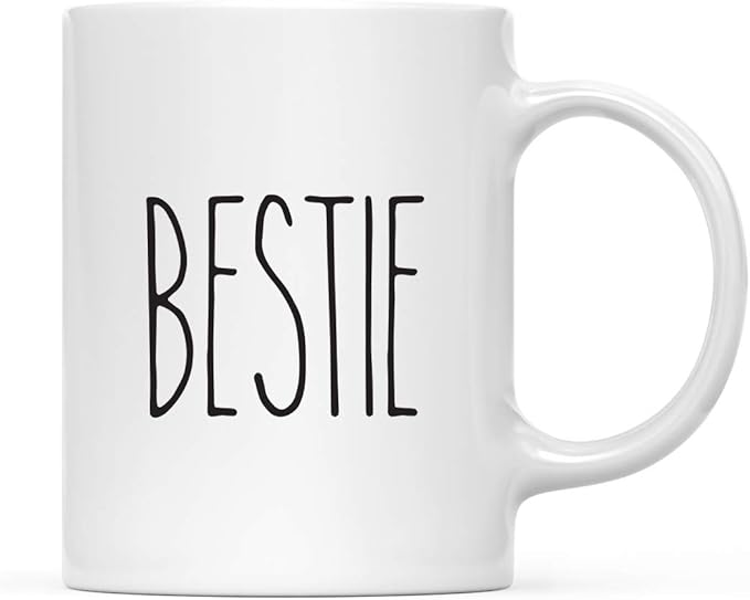 Andaz Press Simple Rustic Farmhouse Kitchen Decor 11oz. Ceramic Coffee Tea Mug Gift, Bestie, 1-Pack, Birthday Christmas Gift Ideas for Family, Friends