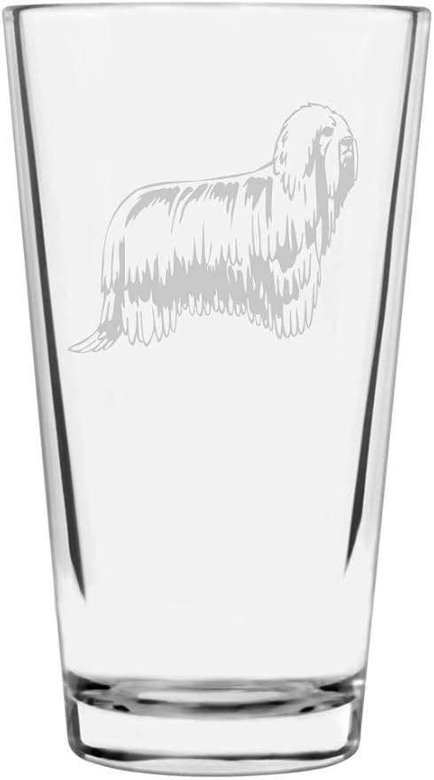 Komondor Custom Personalized Dog Themed Etched All Purpose 16oz Pint Glass