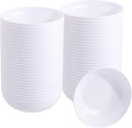 bUCLA 50Pack 12oz White Plastic Bowls - Disposable White Plastic Salsa Bowls Premium Heavy Duty - Ideal for Wedding &Party