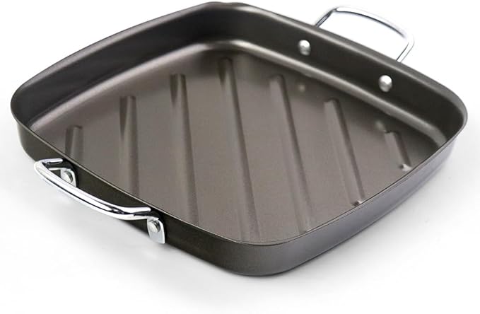 Grill Pan for Outdoor Grill - 11” Grill Pan BBQ Grill Topper With Handles Grill Trays For Grilling Barbecue Tray