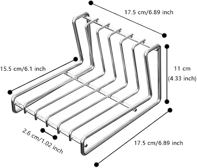 Dish Plate 6-Tier Draining Rack Storage Drainboard Kitchen Drying Rack Drainer Stand Multifunctional Cabinet Organizer Plate Organizer for Cabinet Space Saver SUS304 Stainless Steel (6-Tier)