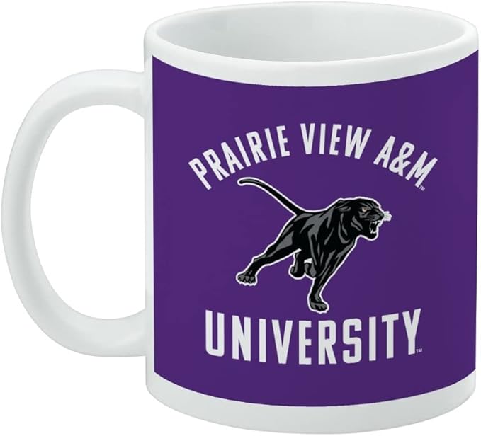 Prairie View A&M Panthers Logo Ceramic Coffee Mug, Novelty Gift Mugs for Coffee, Tea and Hot Drinks, 11oz, White
