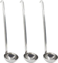 8 Oz Stainless Steel Ladle, 3 Pcs Sturdy Soup Ladle, 15" Long Handle Length for Stirring, Portioning and Serving Soup and Stew in Restaurants and Home (3.9" Bowl Diameter）