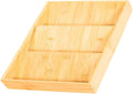 3-Tier Bamboo Spice Rack Organizer for Kitchen Drawer - Cabinet Storage Tray Fits Most Drawers (Pre-Measure Your Space) | 1-Pack, Natural Bamboo