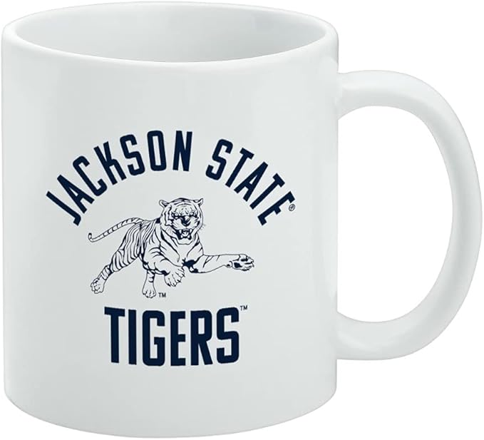 Jackson State University Tigers Ceramic Coffee Mug, Novelty Gift Mugs for Coffee, Tea and Hot Drinks, 11oz, White