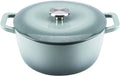 Enamel Cast Iron Dutch Oven with Lid,Dual Handles,Heavy-Duty Cookware for Sourdough Bread Baking,Braising,Stews,Roasting,Oven Safe up to 500° F,7QT,green