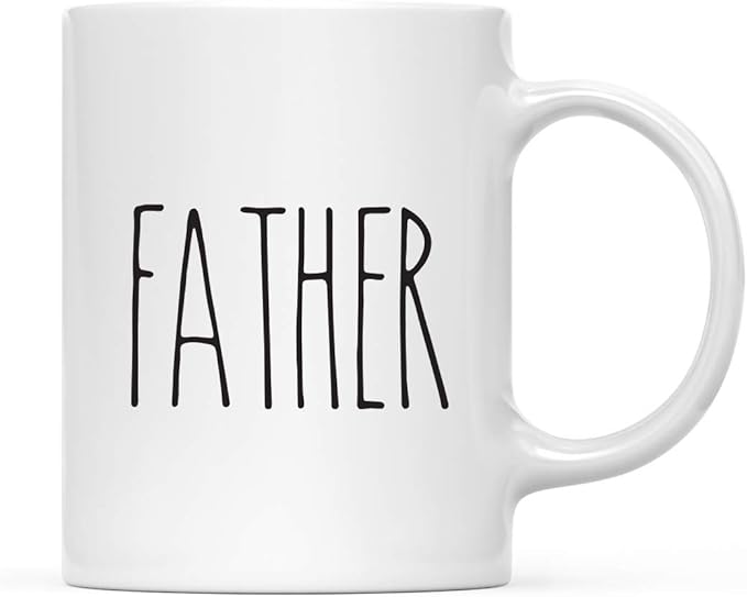 Andaz Press Simple Rustic Farmhouse Kitchen Decor 11oz. Ceramic Coffee Tea Mug Gift, Father, 1-Pack, Father's Day Birthday Christmas Gift Ideas for Family, Friends