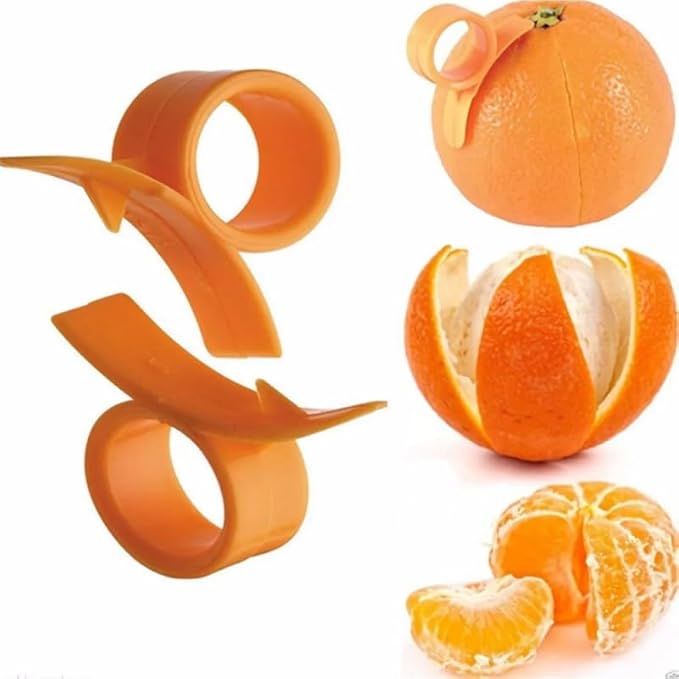 Plastic Orange Skin Remover & Lemon Opener Ring for Grapefruit, Kitchen Gadget for Easy Peeling - Citrus Fruit Peeler Tool