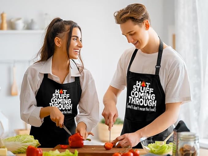 Funny Grilling Aprons for Men with Pockets BBQ Novelty Cooking Apron for Son Grandad Christmas Fathers Day Gift