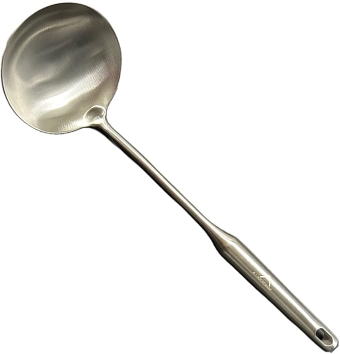 Soup Ladle Stainless Steel Scoop Spoon 304 Stainless Steel Utensils for Cooking with Anti-Scald Design kitchen tool for Soup, Stew, Chili and Gravy Silver 13.58 Inches
