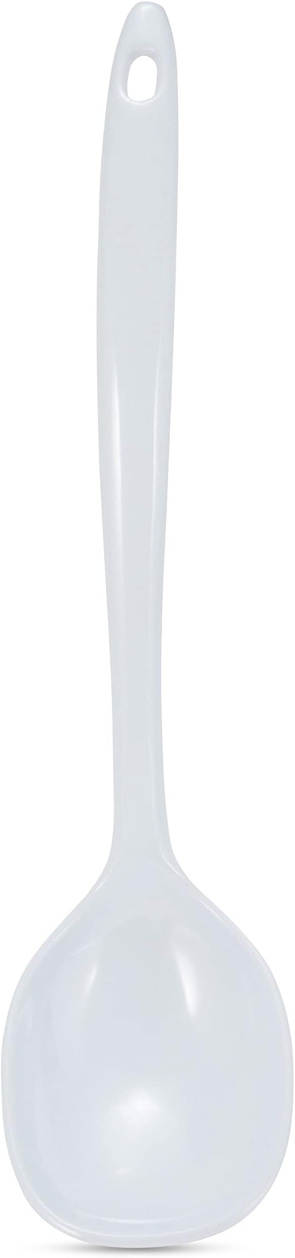 AME D'ESSENCE 12" Melamine Solid Spoon White Durable and Versatile Kitchen Tool Perfect for Stirring Mixing Serving Scratch-Resistant and Non-Stick Surface Ergonomic Handle for Comfortable Grip