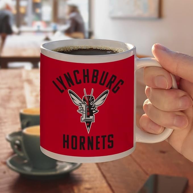 University of Lynchburg Hornets Logo Ceramic Coffee Mug, Novelty Gift Mugs for Coffee, Tea and Hot Drinks, 11oz, White
