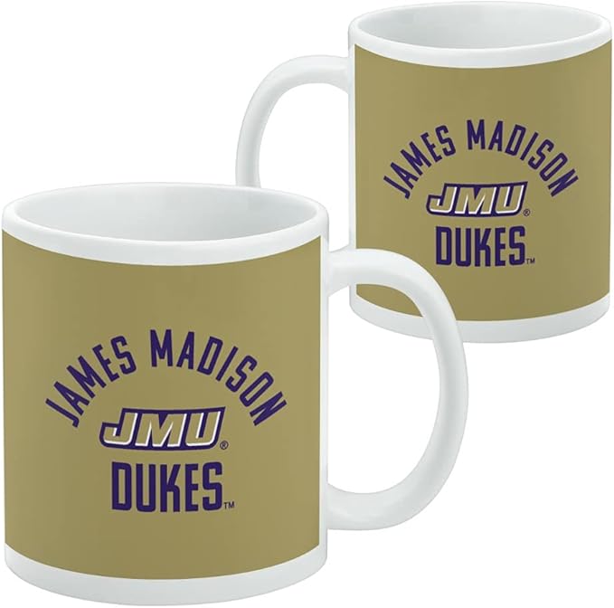 James Madison University Dukes Ceramic Coffee Mug, Novelty Gift Mugs for Coffee, Tea and Hot Drinks, 11oz, White