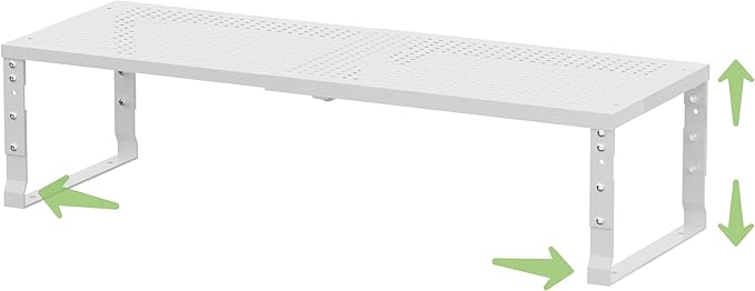 Flat Top Storage Rack - Expandable Countertop Space Saver, Heavy-Duty Steel Construction, Powder Coated Finish for Kitchens, Bathrooms, Workshops or Offices