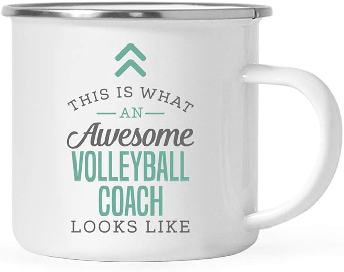 Andaz Press 11oz. Stainless Steel Campfire Coffee Mug Gift, This is What an Awesome Volleyball Coach Looks Like, 1-Pack, Birthday Gift Ideas Coworker Him Her, Includes Gift Box
