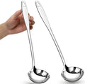 Stainless Steel Soup Ladle, Metal Ladle for Soup, Large Soup Serving Spoon for Buffet, Cooking, Party, Kitchen, Silver