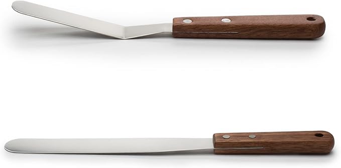 Fox Run Icing Spatula Set, 8" Offset and 13" Flat Decorating Spatulas, Stainless Steel