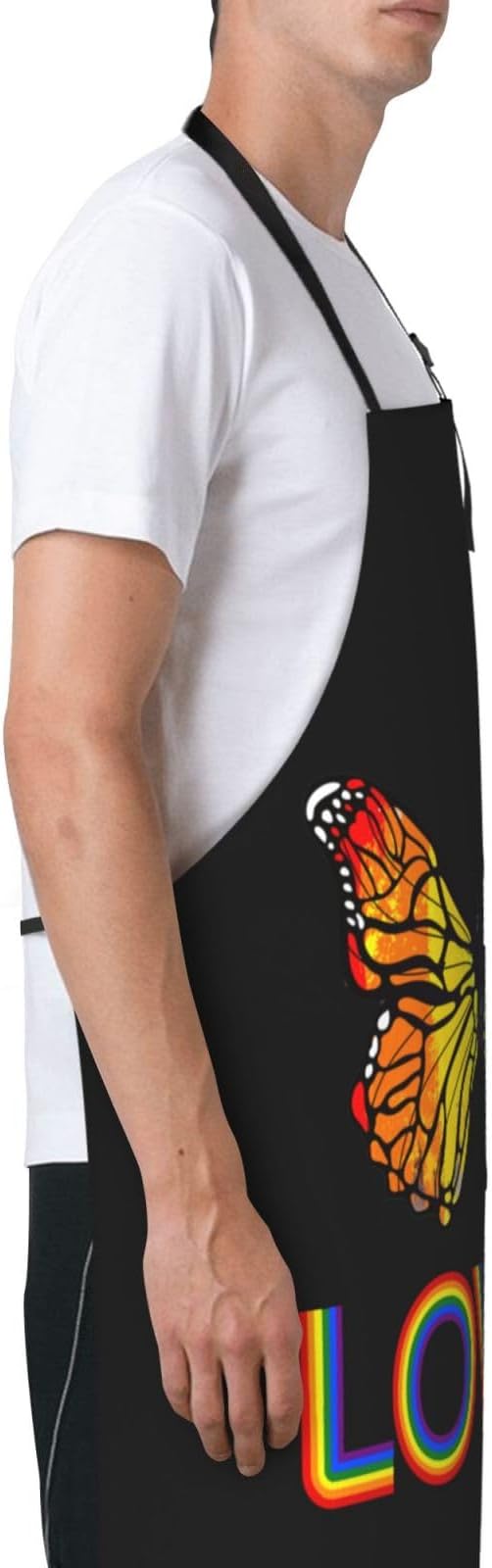 LGBT Aprons Gay Aprons with Pockets and Adjustable Rainbow Apron for Gardening Cooking Kitchen