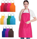 11 Pack Plain Color Bib Bulk Aprons for Women Men Chef, Waterproof Baking Painting Artist Cooking Kitchen Aprons with 2 Pockets (11, Multicolor)