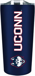 Campus Colors NCAA Stainless Steel Tumbler perfect for Gameday - 18 oz - Double Walled - Keeps Drinks Perfectly Insulated (UCONN Huskies - Navy)