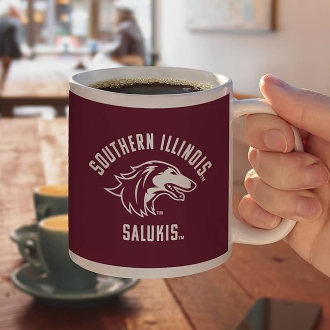 Southern Illinois Saluki Ceramic Coffee Mug, Novelty Gift Mugs for Coffee, Tea and Hot Drinks, 11oz, White