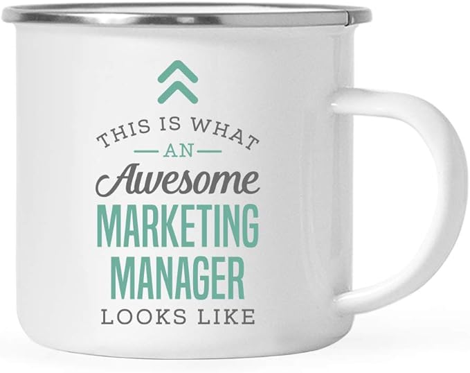 Andaz Press 11oz. Stainless Steel Campfire Coffee Mug Gift, This is What an Awesome Marketing Manager Looks Like, 1-Pack, Birthday Gift Ideas Coworker Him Her, Includes Gift Box
