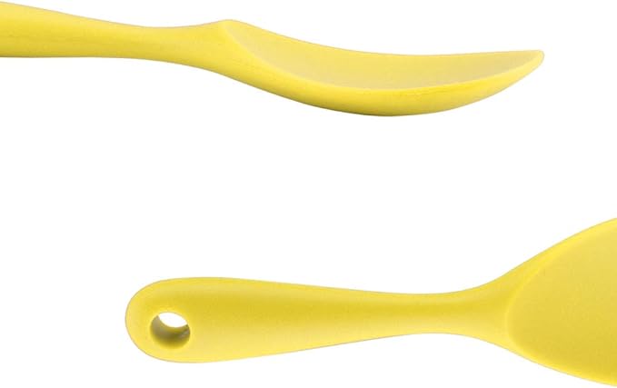uxcell Silicone Soup Ladle Spoon 8.7 Inch Heat Resistant to 450°F One Piece Design Restaurant Kitchen Cooking Utensil for Serving Soup Yellow