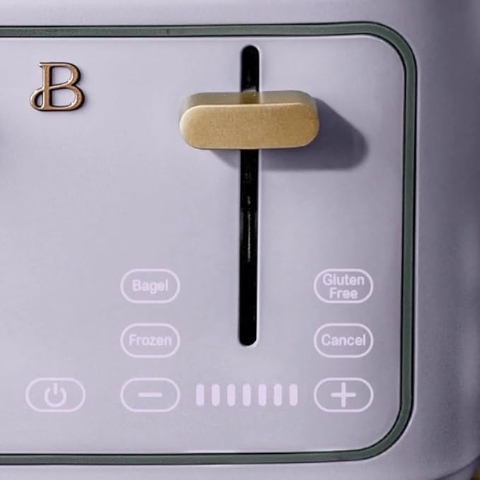 Beautiful 4-Slice Toaster by Drew Barrymore – Touch Display, Extra-Wide Slots, Bagel & Frozen Functions, Stainless Steel (Lavender)