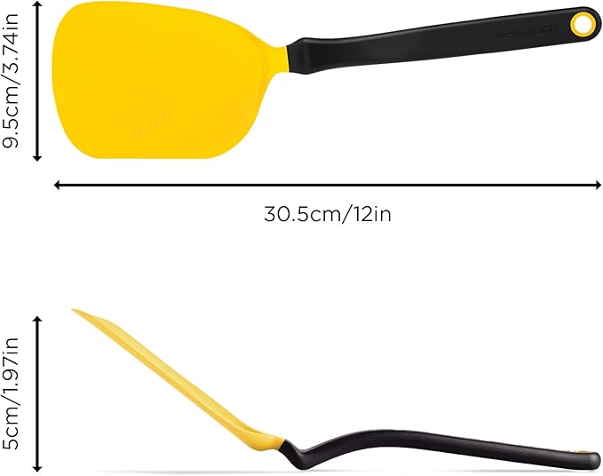 Dreamfarm Chopula Non-Stick-Safe Super-Flexible Sit-Up Spatula with Strong Flat Edge to Separate Food - 12" Yellow