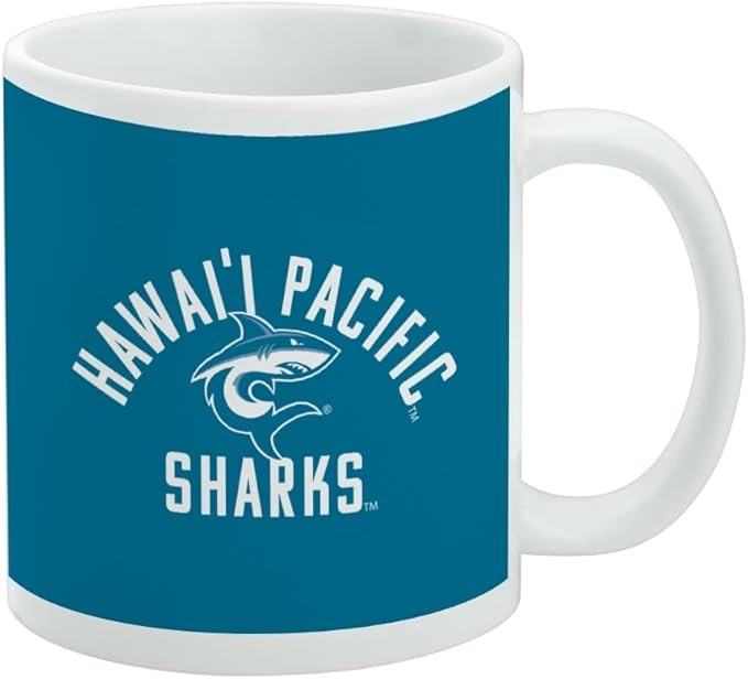 Hawaii Pacific University Shark Logo Ceramic Coffee Mug, Novelty Gift Mugs for Coffee, Tea and Hot Drinks, 11oz, White