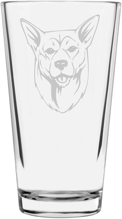 Korean Jindo Custom Personalized Dog Themed Etched All Purpose 16oz Pint Glass