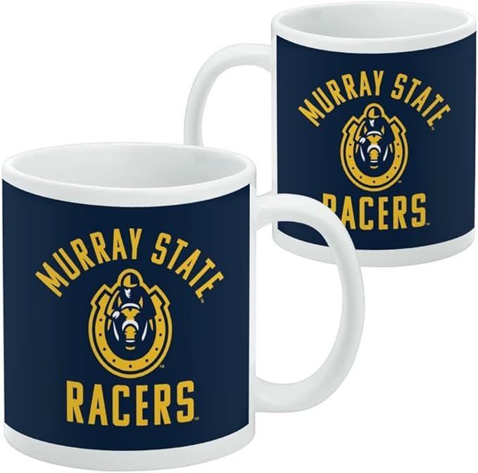 Murray State University Racers Logo Ceramic Coffee Mug, Novelty Gift Mugs for Coffee, Tea and Hot Drinks, 11oz, White
