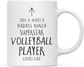 Andaz Press Funny 11oz. Ceramic Coffee Tea Mug Gift, This is What a Badass Ninja Superstar Volleyball Player Looks Like, 1-Pack, Birthday Christmas Gift Ideas Coworker