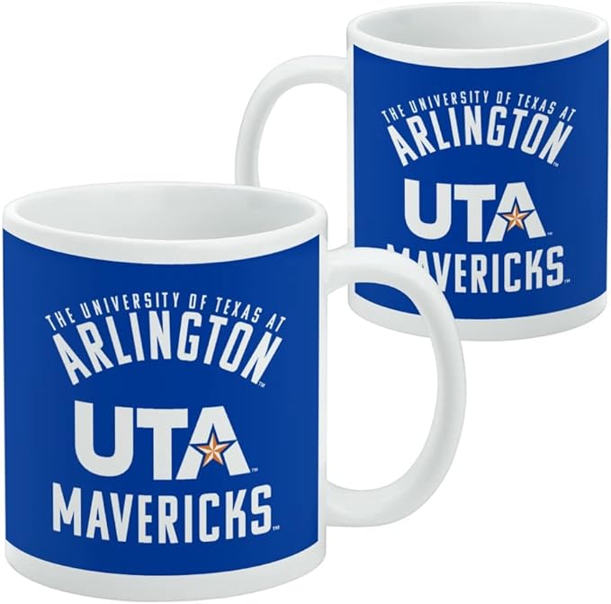 Texas at Arlington Mavericks Logo Ceramic Coffee Mug, Novelty Gift Mugs for Coffee, Tea and Hot Drinks, 11oz, White