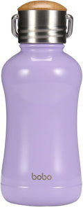 YOHKOH Mini Insulated Water Bottle With Bamboo Lid - 8.8oz Small Vacuum Insulated Water Bottle for Women Kids, 12 Hrs Hot & 24 Hrs Cold Stainless Steel Thermos Leak-Proof BPA-Free (8.8oz,Violets)