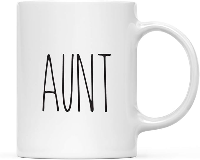 Andaz Press Simple Rustic Farmhouse Kitchen Decor 11oz. Ceramic Coffee Tea Mug Gift, Aunt, 1-Pack, Birthday Christmas Gift Ideas for Family, Friends