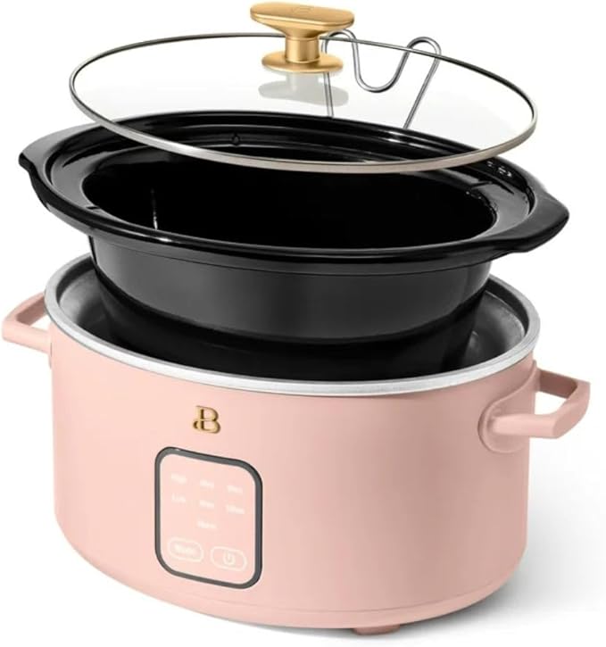 Beautiful by Drew Barrymore 4Qt Slow Cooker, Touch-Activated Display, 4 Presets, Auto Warm, Dishwasher-Safe Pot.