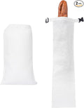 2 Pack 100% Linen Bread Bags for Homemade Bread Sourdough 13 x 19.6 Inch Reusable Bread Storage Bag 7.8 x 28.7 Inch for large Baguette (White)