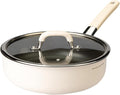 10 inch Titanium Ceramic Nonstick Frying Pan with Lid – Scratch Resistant Skillet, Induction & Gas Stove Compatible, PFOA-Free Cookware for Eggs and Steak