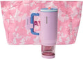 NAYAD 22 oz Flip Straw Tumbler with Handle & 10oz Snack Container Insulated Stainless Steel Water Bottle with Foldable Handle Dual Lids for Travel Gym Car Daily Use Christmas gifts (pink)
