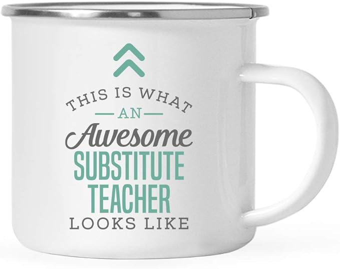 Andaz Press 11oz. Stainless Steel Campfire Coffee Mug Gift, This is What an Awesome Substitute Teacher Looks Like, 1-Pk Birthday Gift, Includes Box Substitute Teacher Gifts Substitute