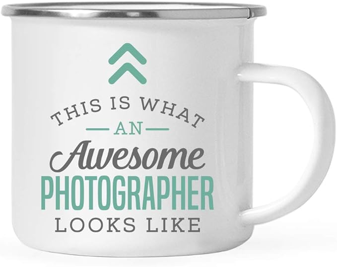 Andaz Press 11oz. Stainless Steel Campfire Coffee Mug Gift, This is What an Awesome Photographer Looks Like, 1-Pack, Birthday Gift Ideas Coworker Him Her, Includes Gift Box