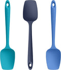 U-Taste Silicone Spoon Spatula Set: 480ºF Heat Resistant Food Grade Flexible Rubber Spoonula, Nonstick Cooking Mixing Scooping Kitchen Baking Scraper Utensils Set of 3 for Pan, Pot, Bowl (Multicolors)
