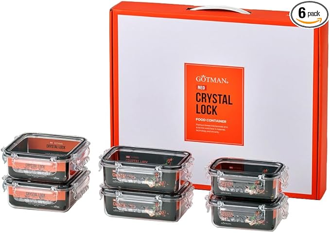 Airtight Food Storage Containers with Lids Gift Set (6pack) BPA-Free | Clear | Microwave, Freezer and Dishwasher Safe | Leak-Proof | Kitchen Fridge Organizer Fruit Boxes | Fresher Food