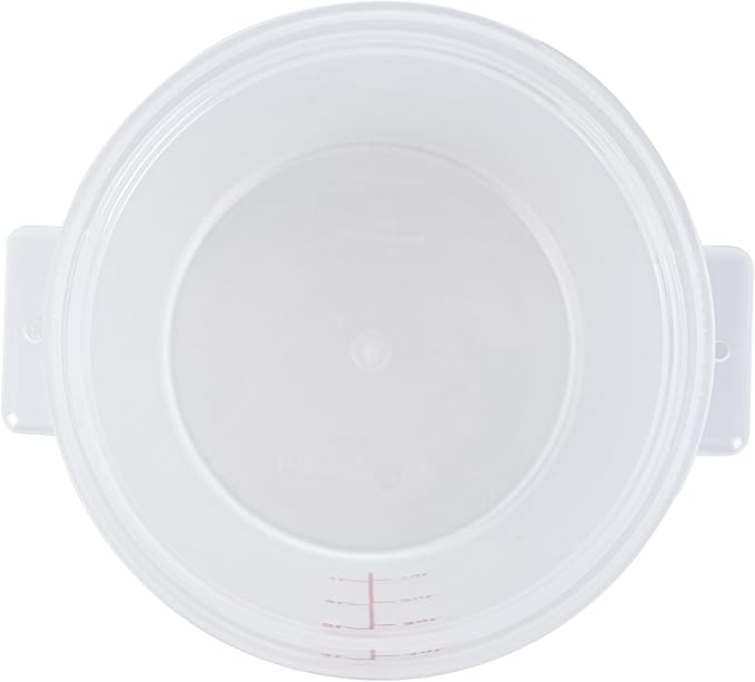 Restaurantware-Met Lux 4 Quart Food Storage Containers, 10 Translucent Storage Containers - Lids Sold Separately, Red Volume Markers, Dishwashable Containers, Side Handles, For Storing Foods